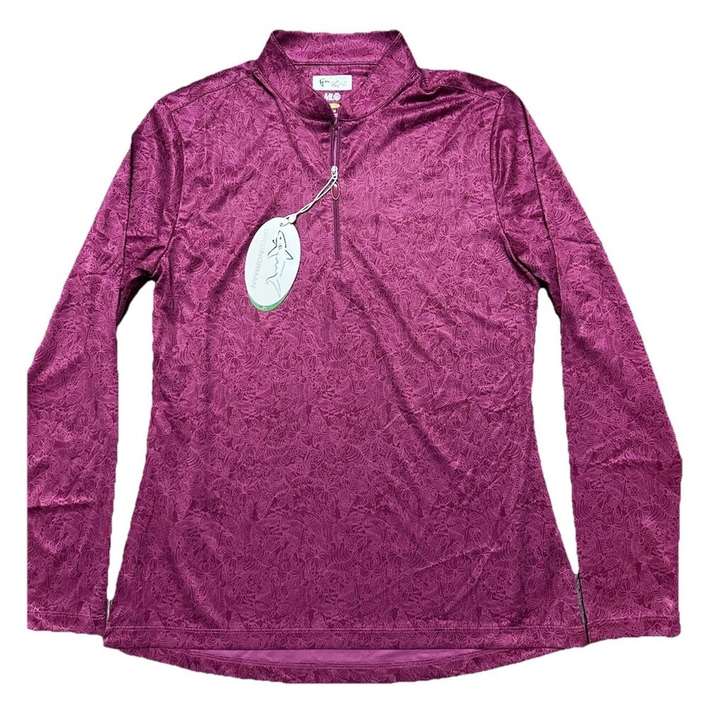 Greg Norman ML75 Quarter Zip Womens M Pink Performance Golf Pullover Athleisure